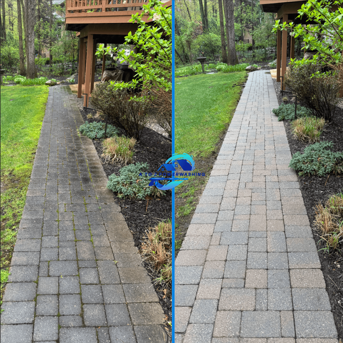Power washing before and after results in Northville