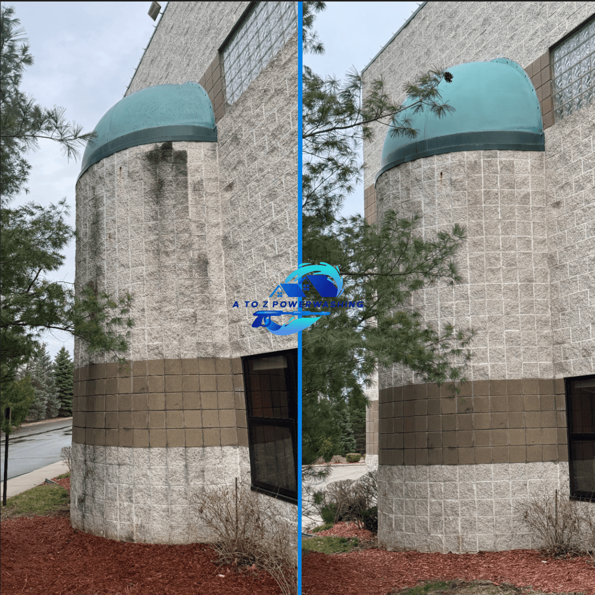 Before and after commercial building cleaning in Metro Detroit