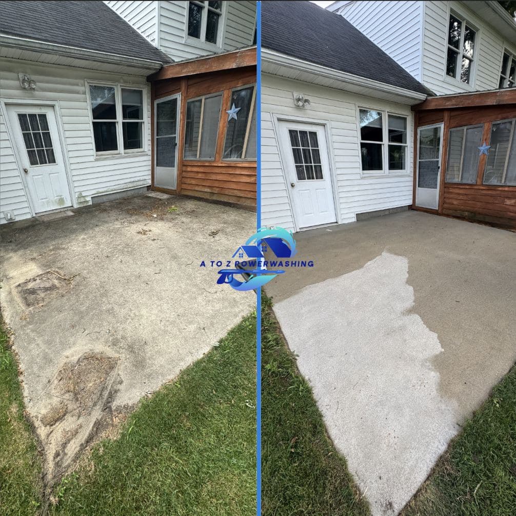 Test pass on a concrete patio beside a cedar sunroom